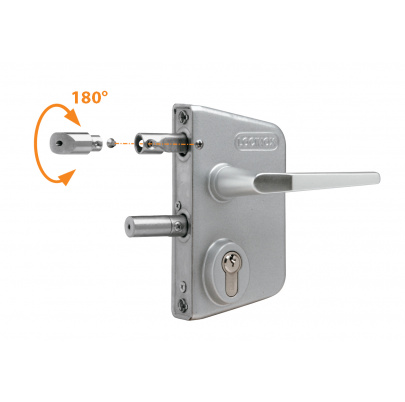 LOCINOX® Zámkový set LAKQ U2 pre profil 60 až 80 mm (kazeta, zámok, hliníkové kľučky, cylindrická vložka), voliteľná farba RAL