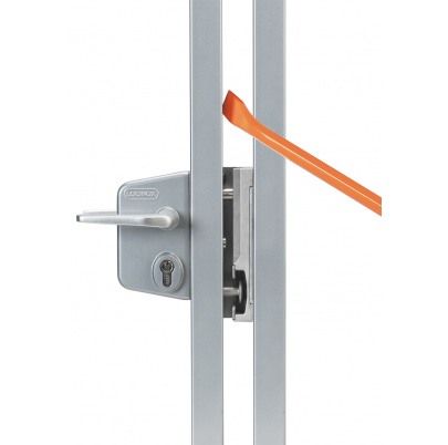 LOCINOX® Zámkový set LAKQ U2 pre profil 60 až 80 mm (kazeta, zámok, hliníkové kľučky, cylindrická vložka), voliteľná farba RAL