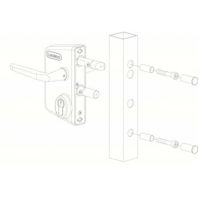 LOCINOX® Zámkový set LAKQ U2 pre profil 60 až 80 mm (kazeta, zámok, hliníkové kľučky, cylindrická vložka), voliteľná farba RAL