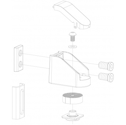LOCINOX® BEARING HINGE bezúdržbový ložiskový osový záves, otvárateľný 90°, nastaviteľný 2D, kryt z nerezovej ocele