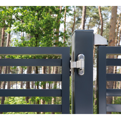 LOCINOX® BEARING HINGE bezúdržbový ložiskový osový záves, otvárateľný 90°, nastaviteľný 2D, kryt z nerezovej ocele