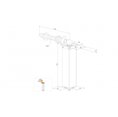 LOCINOX® SWING40 samozatvárací pružinový záves M12, otvárateľný 90°, nastaviteľný 1D, nerezová oceľ