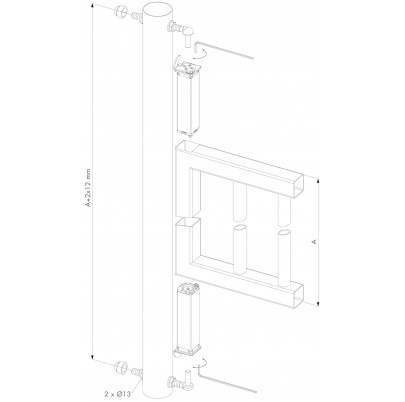 LOCINOX® SWING40 samozatvárací pružinový záves M12, otvárateľný 90°, nastaviteľný 1D, nerezová oceľ