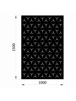 Dizajnová kovová výplň, laserom vypálený vzor 9131, rozmer 1000x1500x2,0mm +/- 0,5%, bez povrchovej úpravy, perforácia 11%