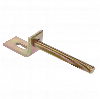 Kotvenie na plotové dielce, M12, tvar L, dĺžka 150mm, šírka 30, výška 37, dĺžka 5, žltý pozink