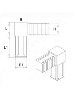Plastová spojka - rohový kus do profilu 20x20x1.5mm