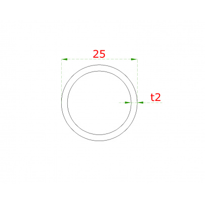 Trubka ø25x2mm, 3m, brúsená nerez AISI304