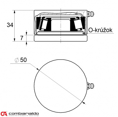 Ložiskový záves ø 50mm