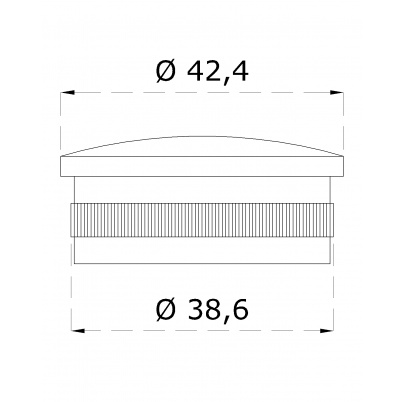 Ukončenie na trubku ø42.4mm, brúsená nerez AISI316