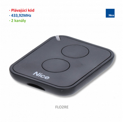 Vysielač 2-kanálový, 433MHz, plávajúci kód, čierny