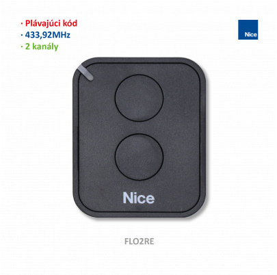 Vysielač 2-kanálový, 433MHz, plávajúci kód, čierny