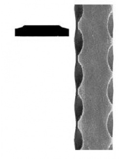 Tyč plochá plná 50x6mm, čierna S235, zdobená po hranách L=2000mm, cena za 1ks(2m)