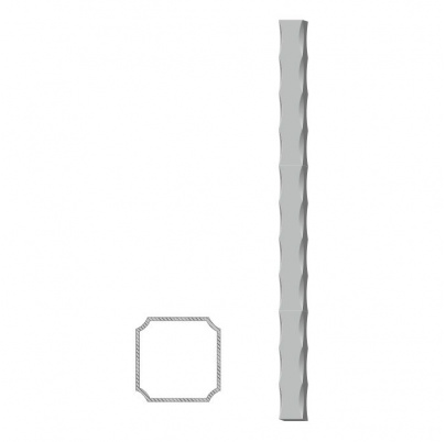 Uzavretý profil 30x30x3mm, čierny S235, zdobený po hranách L=4000mm, cena za 1ks(4m)