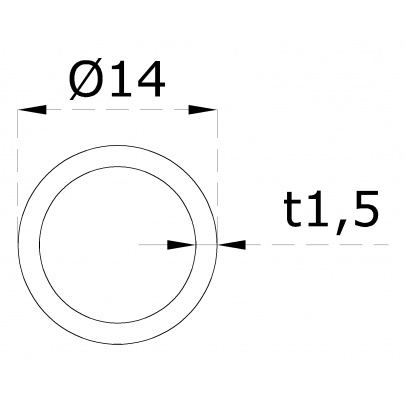 Trubka ø 14x1,5mm, cena za 1ks(6m), brúsená nerez K320/AISI304