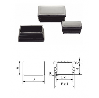 Krytka plastová A-100mm x B-150mm