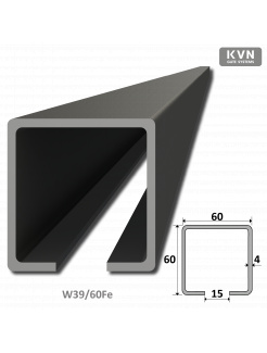 C profil 60x60x4mm čierny Fe, dĺžka 4m