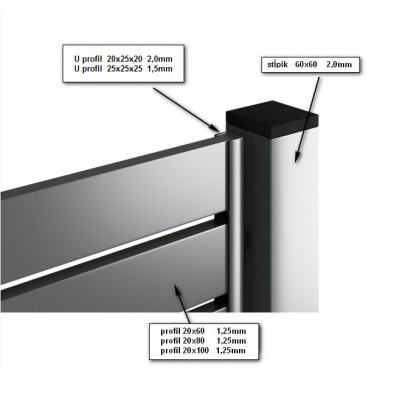 Uzavretý profil 60x60x2mm, zinkovaný DX51D+Z100, hladký L=6000mm, cena za kus