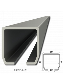 C profil 69x69x4mm pozinkovaný, dĺžka 2m