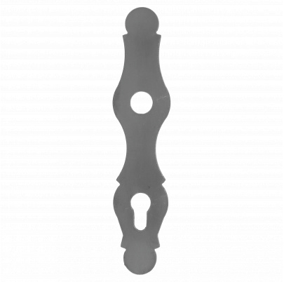štít kovaný 240x52x3 mm, rozteč 90mm, otvor na kľučku ø20 mm