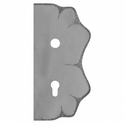 Štít 250x125x3mm s otvormi, otvor pre kľučku ø 19,5mm, zdobený, pravý, pre zámok ZM90/80