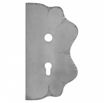 Štít 250x135x3mm s otvormi, rozteč 72mm, otvor pre kľučku ø 19,5mm, zdobený, pravý, pre zámok ZMH331