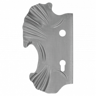 DOPREDAJ: Štít 275x155x2mm s otvormi, rozteč 90mm, otvor pre kľučku ø 20mm, zdobený, ľavý, pre zámok ZM90/50H
