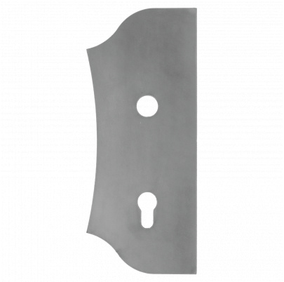 Štít 250x104x3mm s otvormi, otvor pre kľučku ø 19,5mm, hladký, obojstranný (ľavý aj pravý), pre zámok ZM90/80