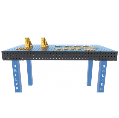 zvárací stôl 2000x1000x150mm, oceľ S355J2+N, priemer dier: 16.3mm, 7x rebrá, 4x bočnice