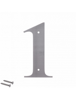 Číslo domové 1, (127x1.5mm), s dierami, brúsená nerez K320 / AISI 304