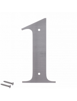 Číslo domové 1, (156x1.5mm), s dierami, brúsená nerez K320 / AISI 304