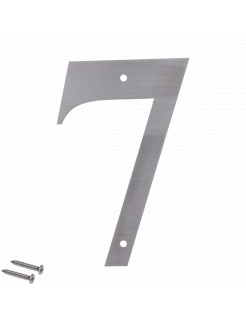 Číslo domové 7, (156x1.5mm), s dierami, brúsená nerez K320 / AISI 304