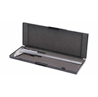 Posuvné meradlo s hĺbkomerem KINEX 150 mm, 0,02 mm, aretácia skrutkou, paralelné vedenie, monoblok, TOP QUALITY, DIN 862