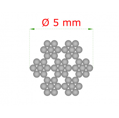 Oceľové lanko ø 5mm (7x7 dr.) /galvanicky pozinkované
