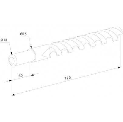 LOCINOX® HSS vrták Ø15 mm, L = 170 mm, valcová stopka Ø 13 mm