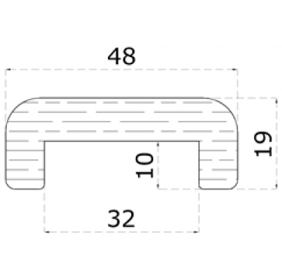 Drevený profil (48x19mm /L:3000mm), materiál: buk, brúsený povrch bez náteru, balenie: PVC fólia, priebežný materiál