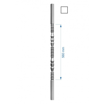 DOPREDAJ! Tyč-rúrková H-1000mm so štvorcovou zakladňou 25x25mm, stena 1mm