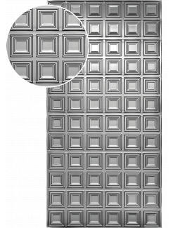 Plech oceľový pozinkovaný DX51D, rozmer 2000x1000x1,2mm +/- 0.5%, lisovaný vzor - ŠTVOREC 145x145mm, 3D efekt