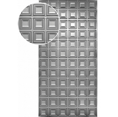 Plech  pozinkovaný, 2000x1000x1,2mm - ŠTVOREC, 3D vzor
