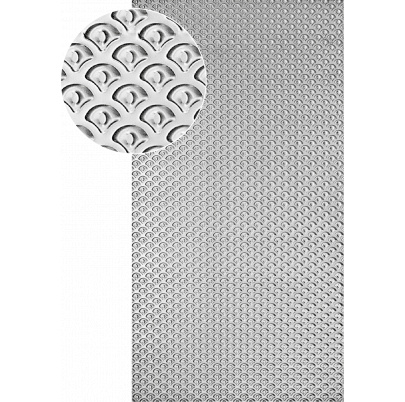 Plech oceľový pozinkovaný DX51D, rozmer 2000x1000x1,2mm +/- 0.5%, lisovaný vzor - KVAPKA, 3D efekt