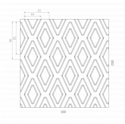DOPREDAJ! Plech oceľový pozinkovaný DX51D, rozmer 2000x1000x1,2mm +/- 0.5%, lisovaný vzor - KOSOŠTVOREC, 3D efekt