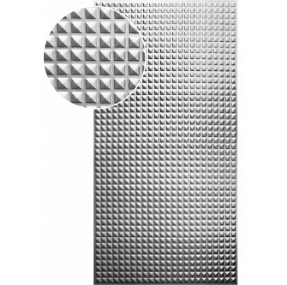 Plech  pozinkovaný, 2000x1000x1,2mm - PYRAMÍDA 2, 3D vzor