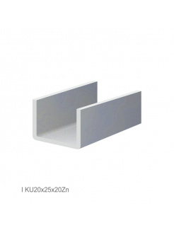 U-profil 20x25x20x2mm, žiarovo zinkovaný, cena za 1 ks(3m),hladký L=3000mm