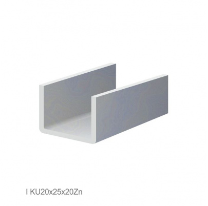 U-profil 20x25x20x2mm, žiarovo zinkovaný, cena za 1 ks(3m),hladký L=3000mm