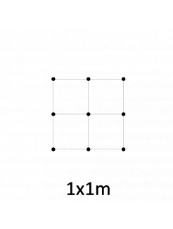 Montážna sada pre zelenú stenu - nerez, rozmer 1x1m. Set obsahuje: EB1-GW01 (9ks), PVC-LA4 (12ks), EB2-LA4 (10m)