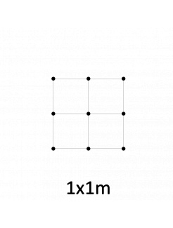 Montážna sada pre zelenú stenu - nerez, rozmer 1x1m. Set obsahuje: EB1-GW01 (9ks), PVC-LA4 (12ks), EB2-LA4 (10m)