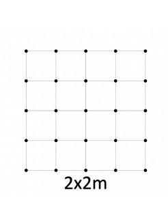 Montážna sada pre zelenú stenu - nerez, rozmer 2x2m. Set obsahuje: EB1-GW01 (25ks), PVC-LA4 (20ks), EB2-LA4 (25m)