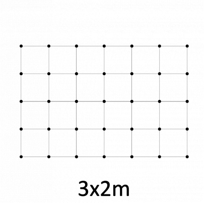 Montážna sada pre zelenú stenu - nerez, rozmer 3x2m. Set obsahuje: EB1-GW01 (35ks), PVC-LA4 (24ks), EB2-LA4 (40m)