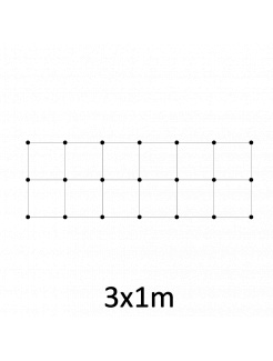 Montážna sada pre zelenú stenu - nerez, rozmer 3x1m. Set obsahuje: EB1-GW01 (21ks), PVC-LA4 (20ks), EB2-LA4 (20m)