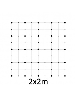 Montážna sada pre zelenú stenu - nerez, rozmer 2x2m. Set obsahuje: EB1-GW01 (25ks), PVC-LA4 (36ks), EB2-LA4 (45m), EB1-GWS4 (40ks)