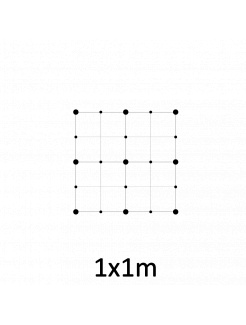 Montážna sada pre zelenú stenu - nerez, rozmer 1x1m. Set obsahuje: EB1-GW01 (9ks), PVC-LA4 (20ks), EB2-LA4 (15m), EB1-GWS4 (12ks)